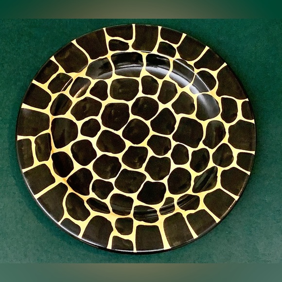 1996 Vintage Laurie Gates Safari Animal Print Giraffe Salad Plate - Picture 2 of 13
